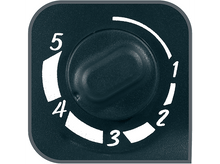 Charger l'image dans la galerie, Un cadran avec les chiffres 1-5. Un bouton au centre. Le cadran est gris foncé.