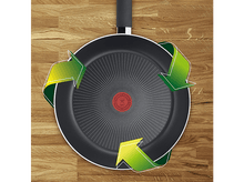 Charger l'image dans la galerie, Fond de poêle Tefal avec des flèches indiquant la chaleur. Cercle rouge au centre.