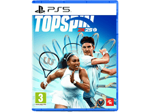 Charger l'image dans la galerie, Jaquette du jeu PS5 TopSpin 2K25 avec Serena Williams et Roger Federer sur fond bleu.