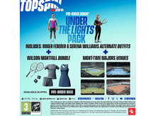 Charger l'image dans la galerie, Graphique promotionnel pour TopSpin 2K25. Joueurs de tennis, courts de tennis et détails du jeu sur fond blanc.