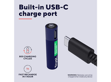 Charger l'image dans la galerie, Batterie bleue avec port USB-C et informations de charge, avec un câble USB-C noir.
