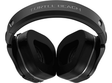Charger l'image dans la galerie, Casque de jeu noir avec logo Turtle Beach. Vue rapprochée. Fond blanc.