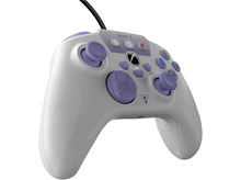 Charger l'image dans la galerie, Manette Xbox blanche et violette avec câble noir. Modèle Turtle Beach React-R, boutons violets.