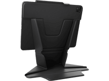 Charger l'image dans la galerie, Une tablette noire avec un support noir, sur fond noir.