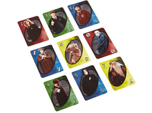 Charger l'image dans la galerie, Cartes UNO Harry Potter. Personnages sur cartes en grille. Nombres et couleurs présents.