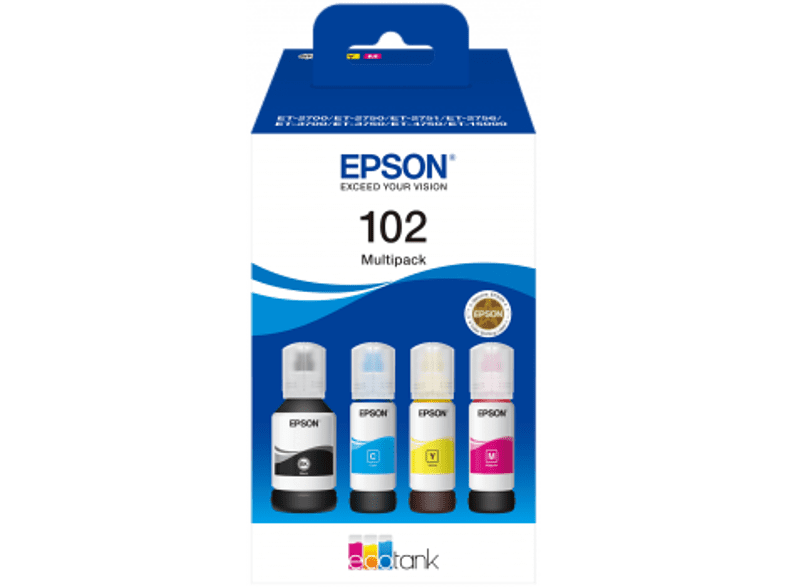 EPSON 102 EcoTank Multipack Noir-Cyan-Jaune-Magenta (C13T03R640)