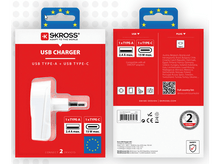 Charger l&#39;image dans la galerie, SKROSS Adaptateur secteur USB-A / USB-C Blanc (1.302423)
