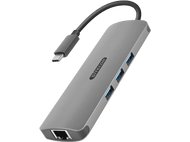 SITECOM Adaptateur USB-C - Ethernet - HDMI + lecteur de cartes + USB-HUB 3.0 2 ports (CD-379)