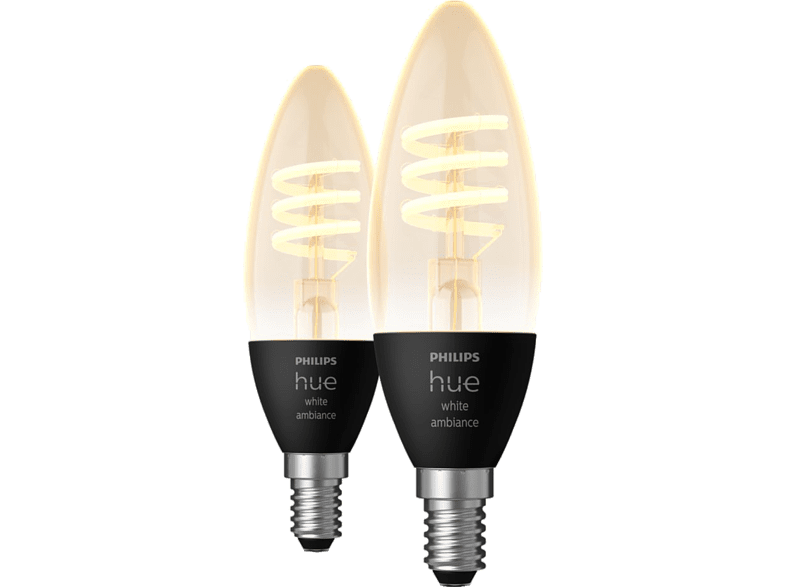 PHILIPS HUE Ampoule LED Smart Filament Candle E14 4.6 W - 2 pièces (41186900)