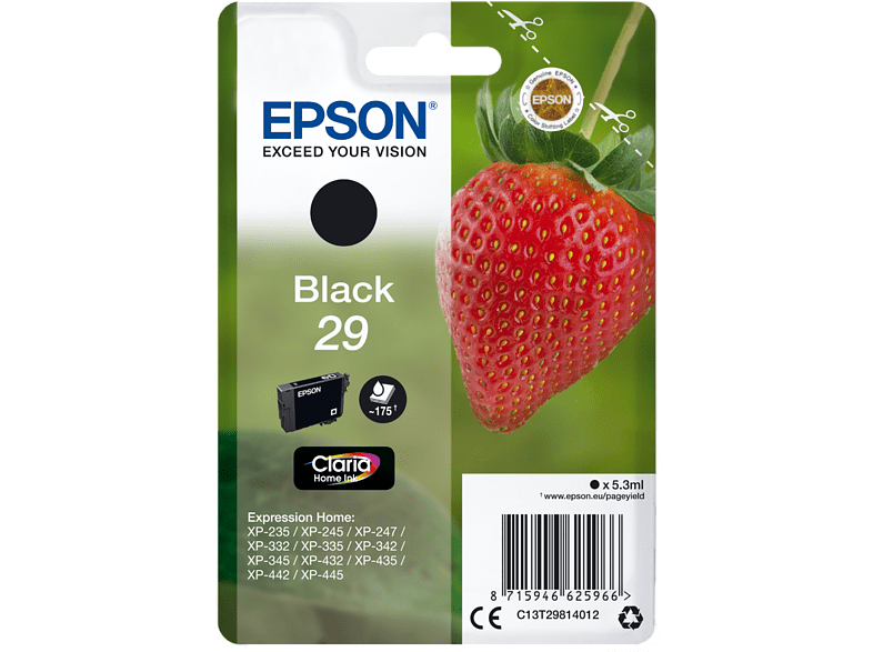EPSON Cartouche d'encre 29 Noir (C13T29814022)