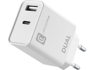 CELLULARLINE Chargeur USB / USB-C Dual 20 W Blanc (ACHIPHUSB2PD20WW)