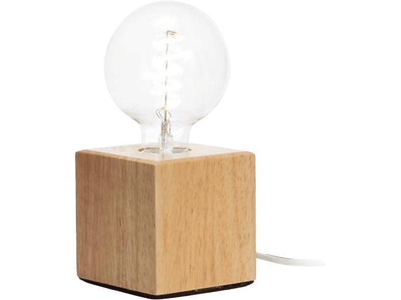HQ-POWER Socle de lampe Cubique E27 Chêne (V-STAND-CUB-OAK)