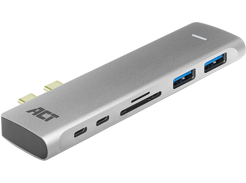 ACT Hub double USB-C 7-in-1 Gris (AC7025)