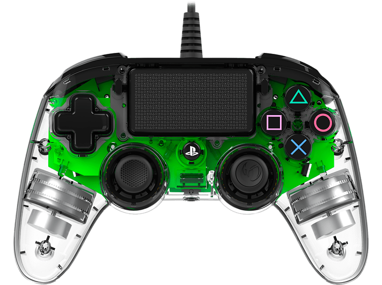 NACON Manette filaire Compacte Lumineuse PS4 Vert (PS4OFCPADCLGREEN)