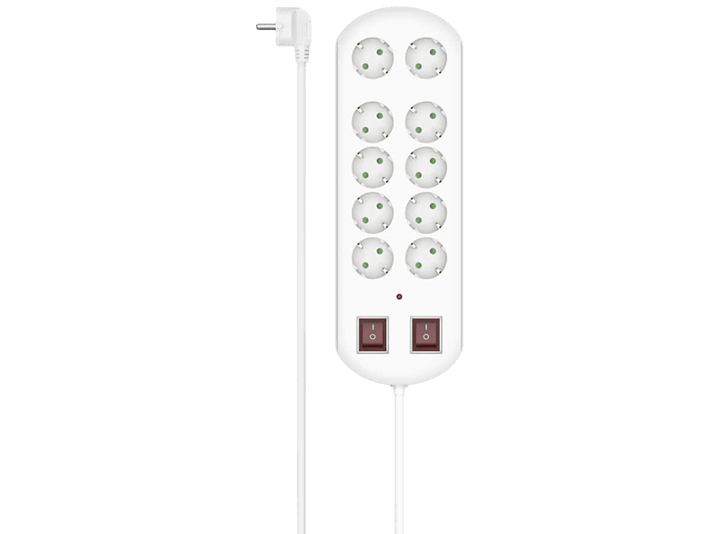 Multiprise 10 ports + interrupteurs 2 m Blanc (00223163