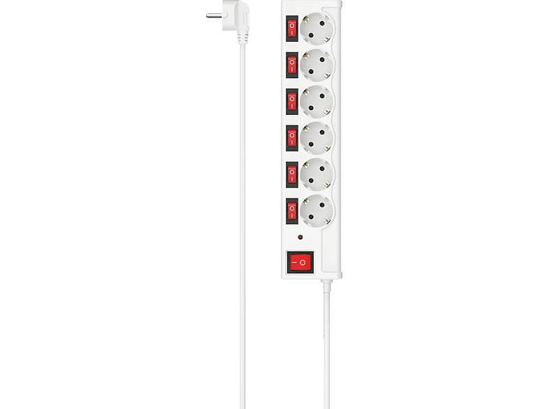 Multiprise 6 voies avec interrupteurs individuels 1.4 m (00223157) –  MediaMarkt Luxembourg