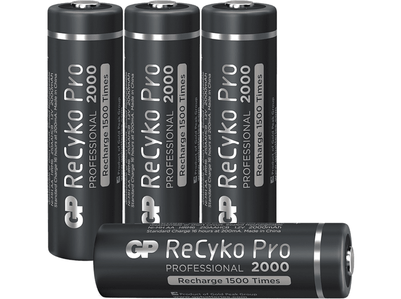 GP BATTERIES Piles AA rechargeables ReCyko Pro 2000 mAh 4 pièces (GP210AAHCB-2WB4)