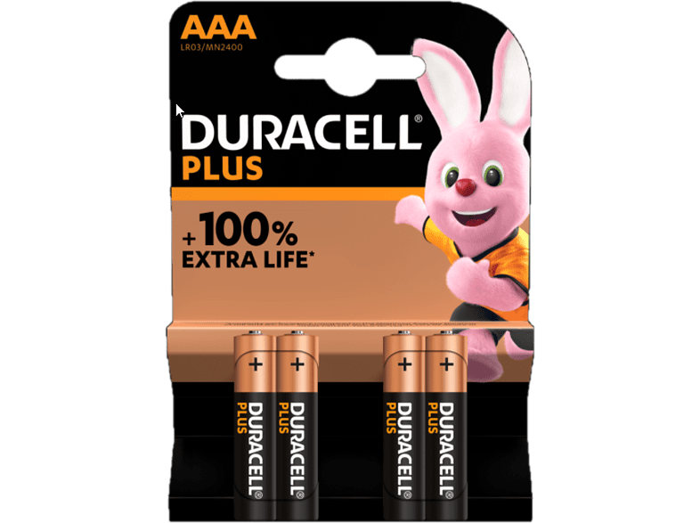 DURACELL Piles AAA Alcalines Plus Pack 4 (5000394141117)