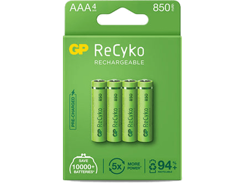 GP BATTERIES Piles AAA rechargeables ReCyko 850 mAh 4 pièces