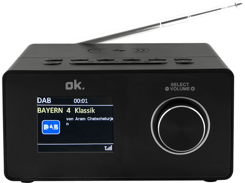 OK Radio-réveil DAB+ QI Noir (OCR 530-B)