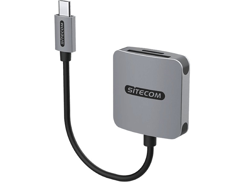 SITECOM Lecteur de carte SD / microSD Pro Argenté / Noir (MD-1010