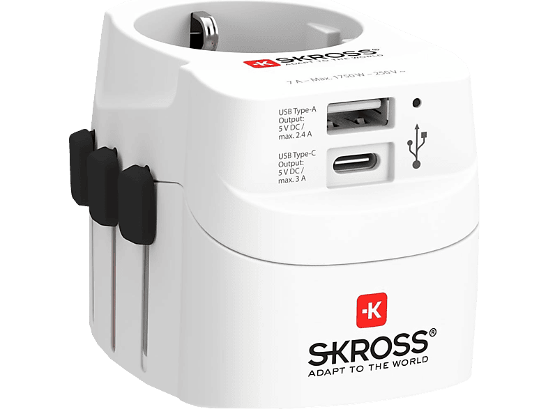 SKROSS Adaptateur secteur de voyage mondial USB (7640166323648)