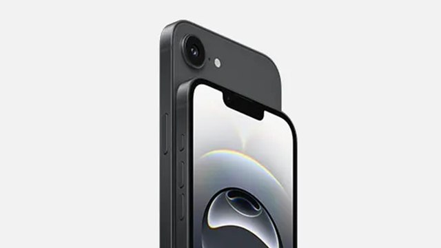 Un iphone 16e vue de face et de dos.