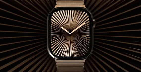 Apple Watch Séries 10 avec bracelet en métal.