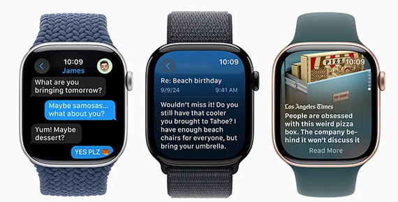 3 modèles différents d'Apple Watch S10.