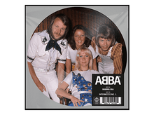 Charger l&#39;image dans la galerie, Vinyle : ABBA, quatre personnes en cercle, fond noir. Texte : Mamma Mia, Intermezzo No. 1.
