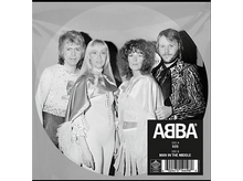 Charger l&#39;image dans la galerie, Pochette d&#39;album ABBA. Quatre membres en tenue des années 70. Image en noir et blanc. L&#39;étiquette indique SOS, Man in the Middle.
