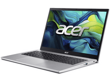 Charger l&#39;image dans la galerie, Ordinateur portable argenté avec écran ouvert affichant image colorée, logo Acer visible, sur surface blanche.
