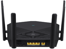 Charger l&#39;image dans la galerie, Routeur noir avec antennes, ports visibles.
