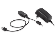 Charger l&#39;image dans la galerie, Chargeur et adaptateur USB noirs. Câble noir avec connecteur USB.
