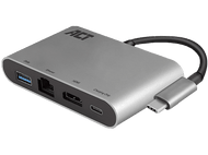 ACT Hub 4K USB-C HDMI USB-A Ethernet USB-C Argenté (AC7040)