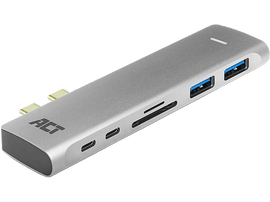 ACT Hub double USB-C 7-in-1 Gris (AC7025)