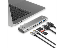 Charger l&#39;image dans la galerie, ACT Hub double USB-C 7-in-1 Gris (AC7025)
