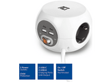 ACT Mutiprise USB-C/USB-A/AC Blanc (AC2415)
