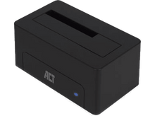 Charger l&#39;image dans la galerie, Station d&#39;accueil de disque dur externe ACT noire. Fente en haut et voyant LED bleu en bas.
