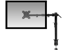 Charger l&#39;image dans la galerie, Un moniteur noir sur un support noir. Le support est relié à une table.
