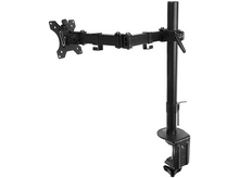 Charger l&#39;image dans la galerie, Support d&#39;écran noir. Dispose d&#39;un bras réglable et d&#39;une pince pour le fixer.
