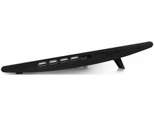 Charger l&#39;image dans la galerie, Un hub USB noir avec des ports USB sur le côté et un support.
