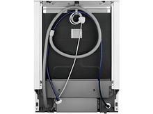 Charger l&#39;image dans la galerie, Arrière d&#39;un lave-vaisselle montrant les tuyaux et le câble d&#39;alimentation.
