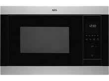 Charger l&#39;image dans la galerie, Micro-ondes AEG avec affichage numérique indiquant 12h30 et des boutons de commande.
