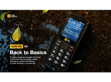 Charger l&#39;image dans la galerie, Téléphone AGM M9 4G, noir, sur une surface mouillée avec texte et affichage de l&#39;heure.
