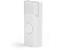 Charger l&#39;image dans la galerie, Sonnette blanche. Elle a un bouton rond et un dessus transparent. Isolé sur fond blanc.
