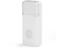 Charger l&#39;image dans la galerie, Sonnette rectangulaire blanche avec un dessus translucide et un bouton circulaire blanc.
