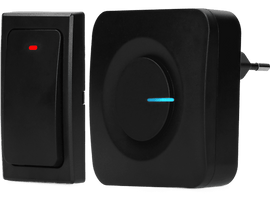 Sonnette et interrupteur de maison intelligente noirs. L