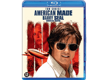 Charger l&#39;image dans la galerie, Couverture de disque Blu-ray pour &quot;American Made&quot; avec Tom Cruise et un avion, avec un cadre bleu.
