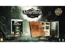 Charger l&#39;image dans la galerie, Boîte de jeu pour Amerzone: The Explorer&#39;s Legacy, avec un livre et d&#39;autres médias associés. Un logo PS5 est présent.
